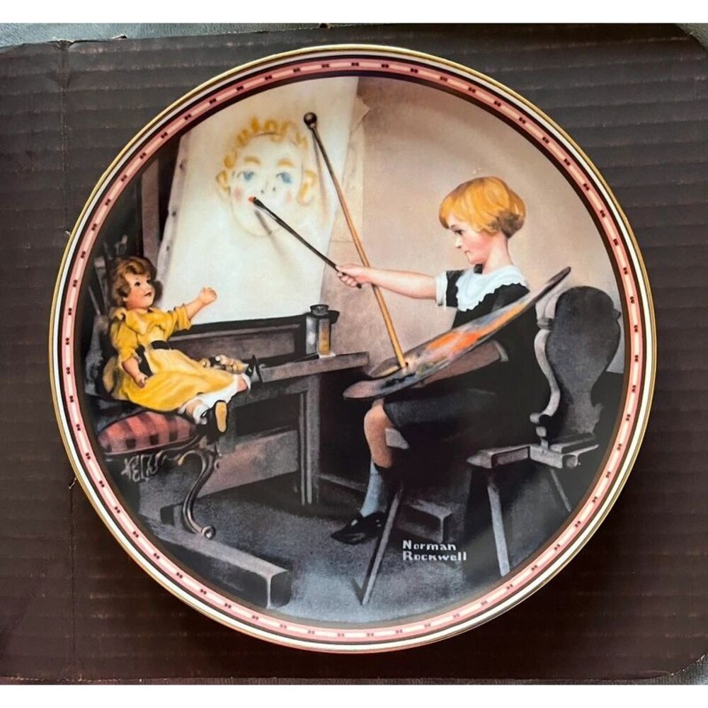 Vintage Norman Rockwell "Serious Business" Collector Plate (1987)